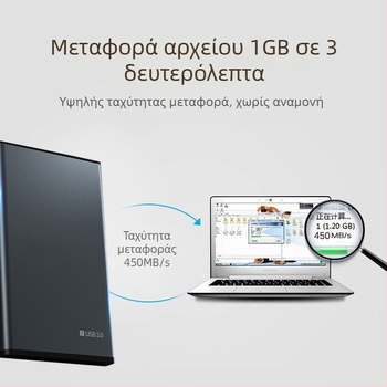 Θήκη SATA HDD/SSD για φορητό υπολογιστή, USB 3.0, εξωτερικό μεταλλικό περίβλημα