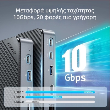 Orico DPM2p9 με ανεμιστήρα – θήκη M.2 δίσκου, επιτραπέζιος σταθμός Thunderbolt 3, διασύνδεση Type-C, χωρίς εξωτερική τροφοδοσία