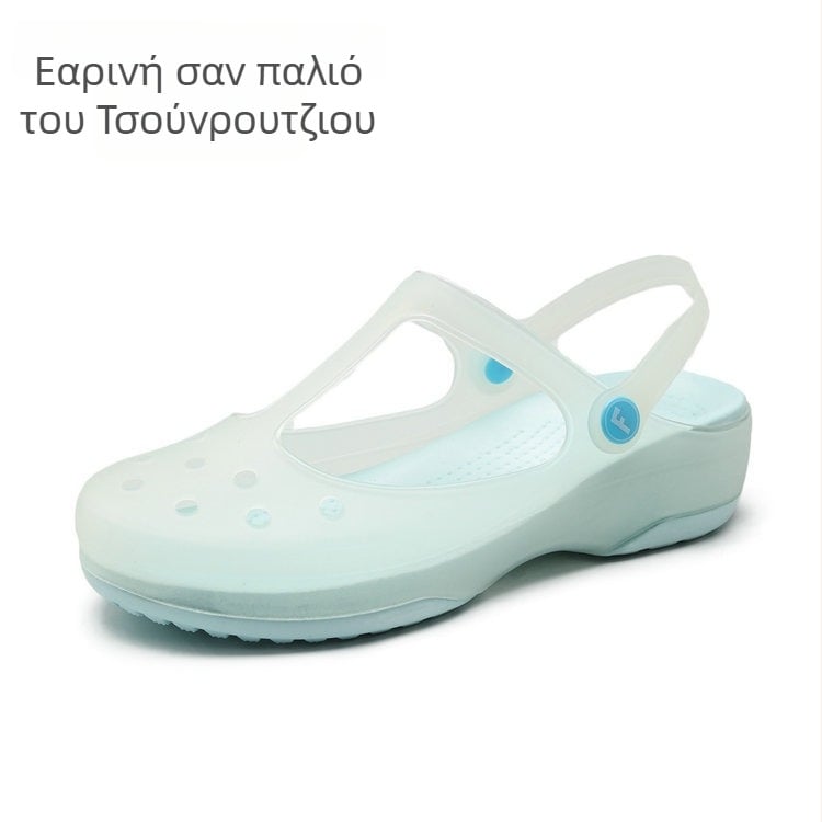 Γυναικεία διάτρητα Mary Jane παπούτσια με TPU επάνω, EVA σόλα, αντιολισθητικά, παχύ πάτο, πάχος σόλας 3,5 cm