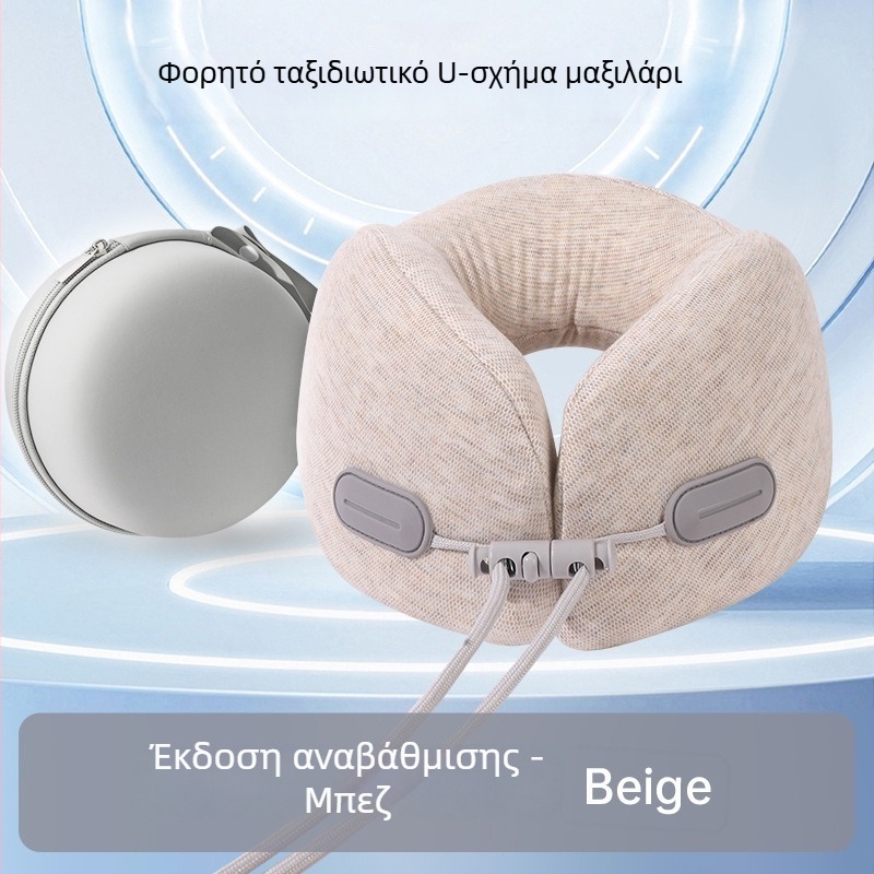 Μαξιλάρι αυχένα σε σχήμα U με αφρό μνήμης για ταξίδια και γραφείο, με κάλυμμα πολυεστέρα-βαμβάκι, βάρος 0–0,5 kg, ύψος 10,1–15 cm, για ενήλικες
