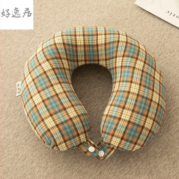 Μαξιλάρι αυχένα σε σχήμα U με γέμισμα από φαγόπυρο, κάλυμμα από βαμβάκι πλυμένο με νερό, μοντέρνο μινιμαλιστικό στυλ, για ενήλικες, 95% περιεκτικότητα φαγόπυρου.