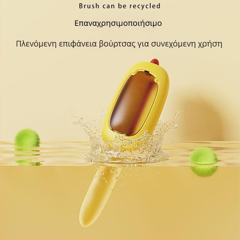 Ηλεκτροστατική βούρτσα απομάκρυνσης τριχών με κύλινδρο – πλένεται, με μακριά λαβή, για γάτες και σκύλους