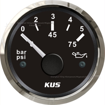 Μανόμετρο πίεσης λαδιού με LED οθόνη, 5/10 Bar, για αυτοκίνητα και σκάφη, 12-24V, ανοξείδωτος χάλυβας + πλαστικό, μοντέλο KY