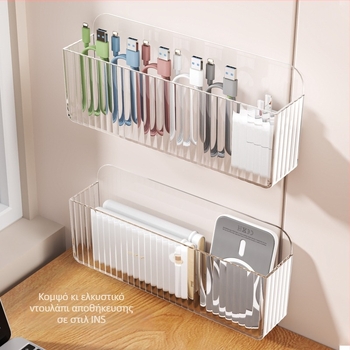 Οργανωτής καλωδίων τοίχου για αποθήκευση, 6 θήκες, διαφανές PS, μοντέρνος σχεδιασμός