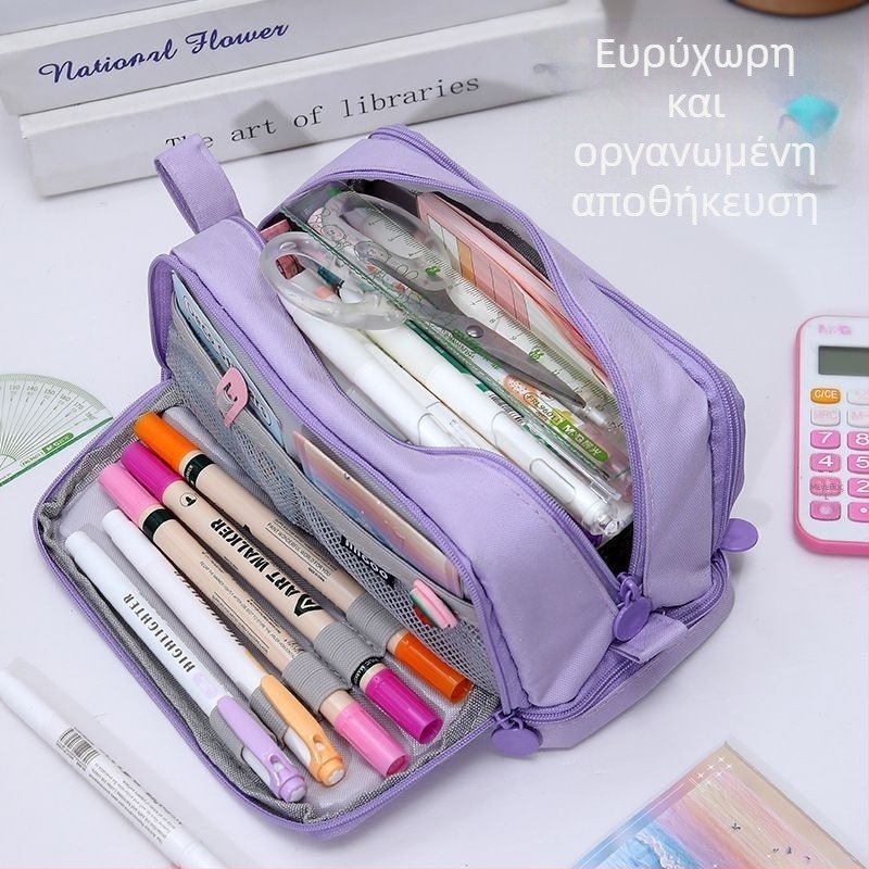 κασετίνα για μολύβια, ύφασμα Oxford, INST στυλ, μεγάλη χωρητικότητα, για μαθητές λυκείου