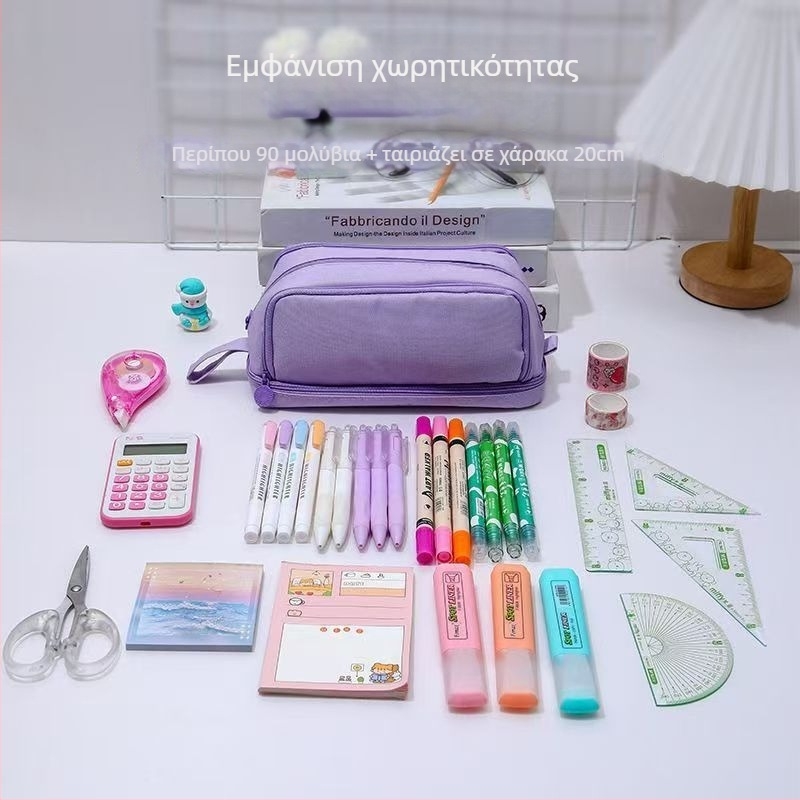 κασετίνα για μολύβια, ύφασμα Oxford, INST στυλ, μεγάλη χωρητικότητα, για μαθητές λυκείου