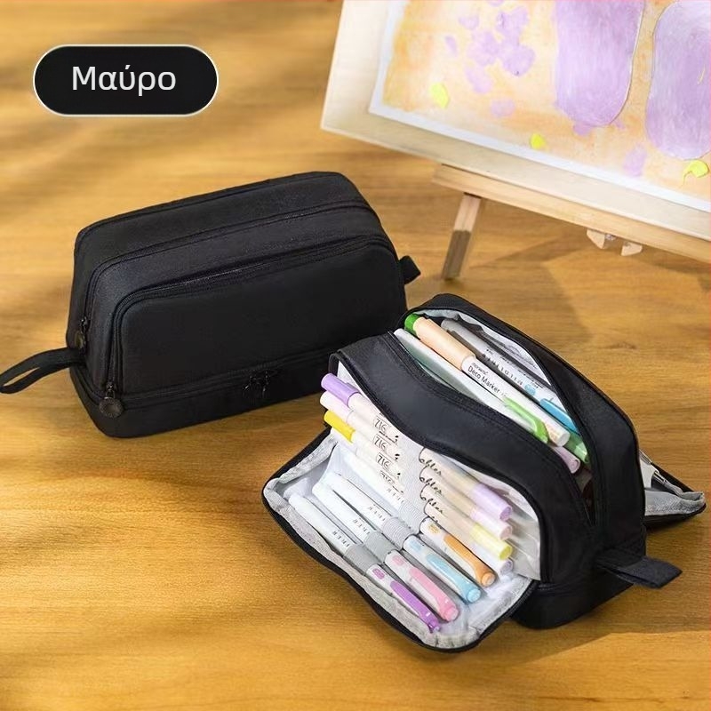 κασετίνα για μολύβια, ύφασμα Oxford, INST στυλ, μεγάλη χωρητικότητα, για μαθητές λυκείου