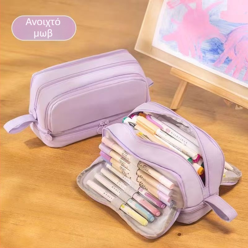 κασετίνα για μολύβια, ύφασμα Oxford, INST στυλ, μεγάλη χωρητικότητα, για μαθητές λυκείου