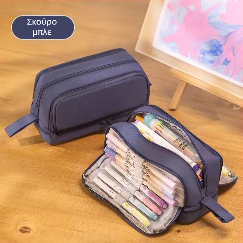 κασετίνα για μολύβια, ύφασμα Oxford, INST στυλ, μεγάλη χωρητικότητα, για μαθητές λυκείου