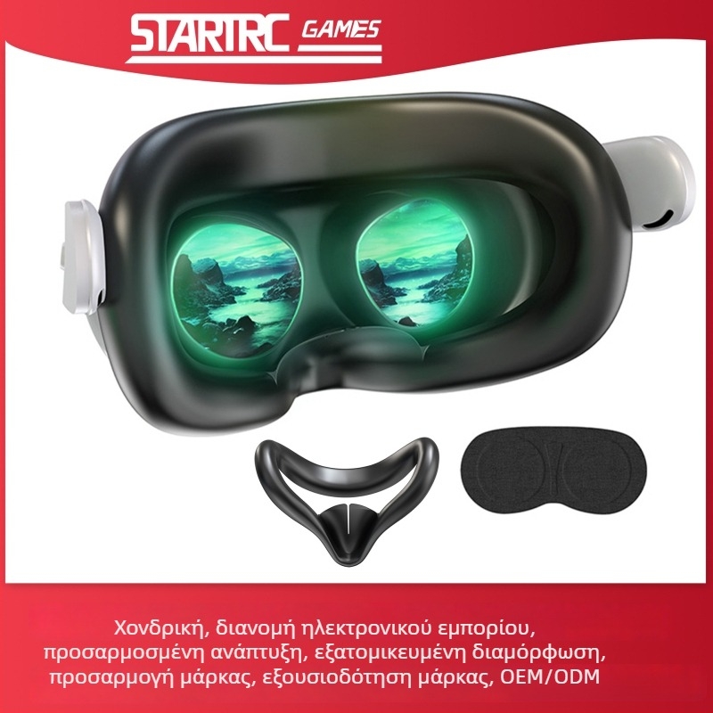 Σιλικονούχα μάσκα ματιών για Meta Quest 3S με προστασία φακών, αντίσταση στη σκόνη και γρατσουνιές, μαξιλαράκι μύτης για σκίαση