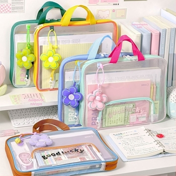 Φοιτητική τσάντα εγγράφων με φερμουάρ από διχτυωτό νάιλον, πολυεπίπεδη οργάνωση εγγράφων εξετάσεων