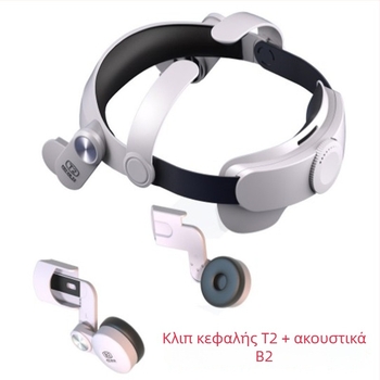 B2 ακουστικά μετάδοσης ήχου για VR Oculus Quest 2 — φοριούνται στο κεφάλι, OEM επεξεργασία, βάρος 68 g, συσκευασία: κεντρική μονάδα + οδηγός + κουτί, κυκλοφόρησε το 2022.