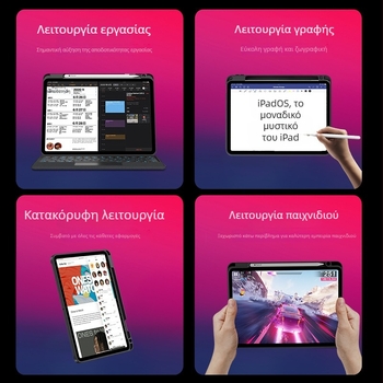 JUQITECH Θήκη προστασίας iPad με μαγνητικό αποσπώμενο Bluetooth πληκτρολόγιο για Air 8/11/13 (2025)