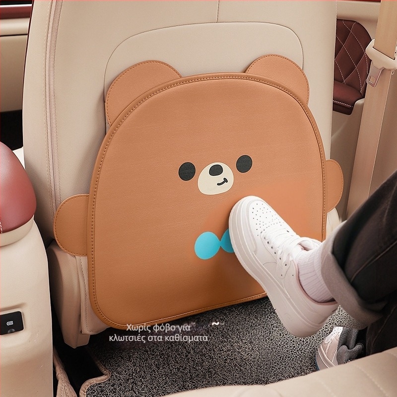 Προστατευτικό πίσω μέρους καθίσματος αυτοκινήτου, cartoon στυλ, για όλες τις εποχές, δέρμα, χωρίς επένδυση, μοτίβο αρκούδα, panda, κουνέλι
