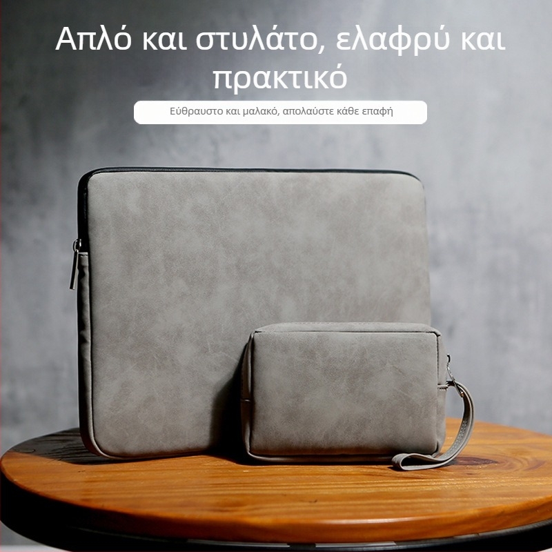 Θήκη για φορητό υπολογιστή και tablet με αερόσακο απορρόφησης κραδασμών, ελαφριά κατασκευή, PU δέρμα, αδιάβροχη, φερμουάρ, μαλακή λαβή, προσαρμοσμένο λογότυπο
