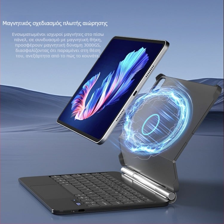 Θήκη μαγικού πληκτρολογίου για Apple iPad Pro — ολοκληρωμένη προστατευτική θήκη με πληκτρολόγιο, ανθεκτικότητα σε πτώσεις στις τέσσερις γωνίες, για μοντέλα 12,9/13 και 11 ιντσών.