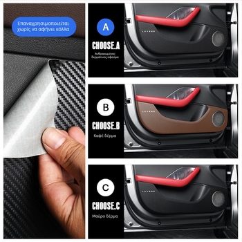 SNBLO Δερμάτινος προστατευτής κατωφλίου πόρτας αυτοκινήτου – δερμάτινη επένδυση εσωτερικού