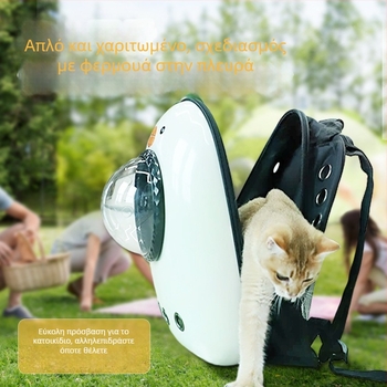 Τσάντα μεταφοράς γάτας με αερισμό — πλαστικό υλικό, χωρητικότητα 5, σχέδιο καρτούν, μέτρια σκληρότητα, μάρκα Powerful merchants