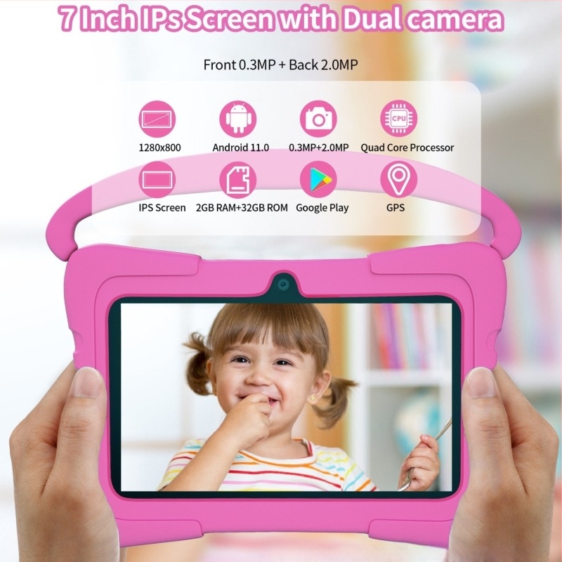 Q1 Παιδικό tablet Android, MTK τετραπύρηνο 1,6GHz, 64GB αποθήκευση, Wi‑Fi