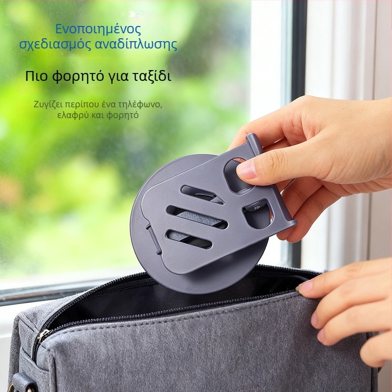 Επιτραπέζια βάση για κινητό τηλέφωνο και tablet, από ανθρακούχο χάλυβα, καθολική, αναδιπλούμενη και περιστρεφόμενη, αντικραδασμική