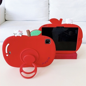 Θήκη σιλικόνης για iPad με cartoon KT Cat stand — ανάγλυφη επιφάνεια, προστασία από πτώσεις, συμβατή με iPad