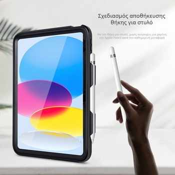 Apple iPad 2022 Διαφανής TPU προστατευτική θήκη με βάση με 3 θέσεις, ανθεκτική σε κραδασμούς, διασπορά θερμότητας, αντοχή στη φθορά