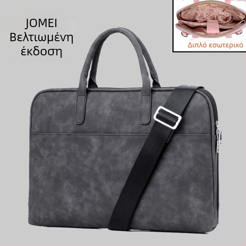 Τσάντα ώμου PU δέρμα για φορητό υπολογιστή - Αδιάβροχη, Ανθεκτική στη φθορά, Απορρόφηση κραδασμών, Σχεδίαση με μείωση βάρους, Αστικός μινιμαλισμός