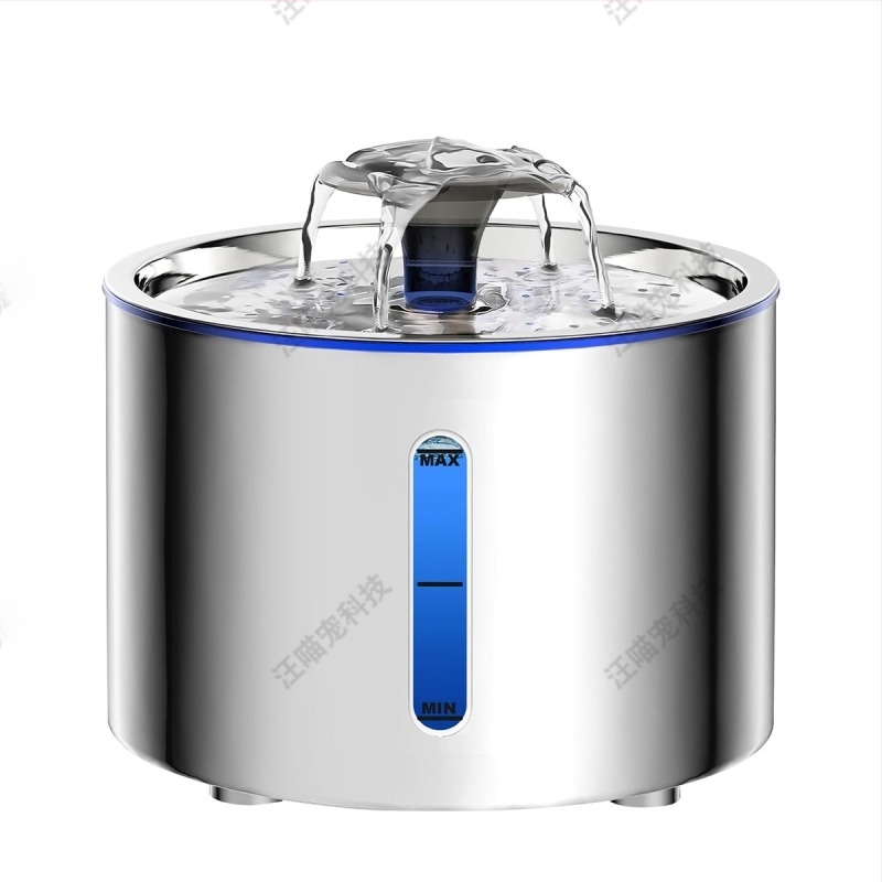 Ανοξείδωτος φιλτραρισμένος φιλτ νερού για κατοικίδια, αποσπώμενο, κατάλληλο για γάτες και σκύλους, χωρίς εφαρμογή