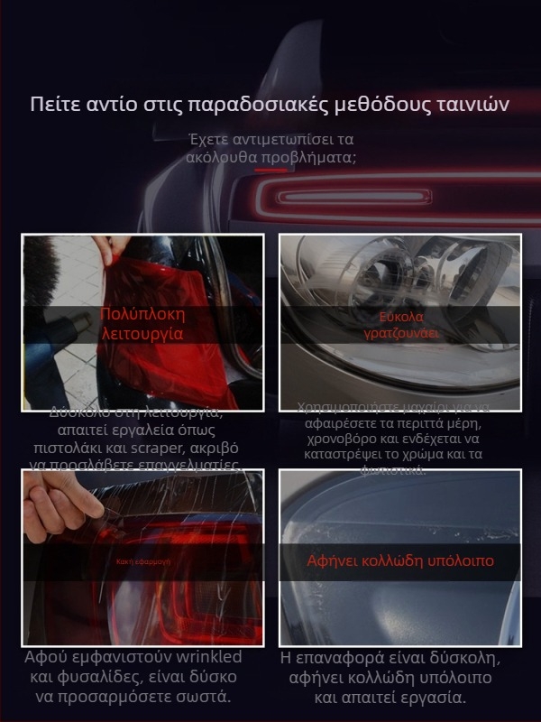 Φιλμ αλλαγής χρώματος φαναριών αυτοκινήτου για προβολείς και πίσω φώτα | Μάρκα: Άλλο; Υλικό: Άλλο; Εγγύηση: Άλλο