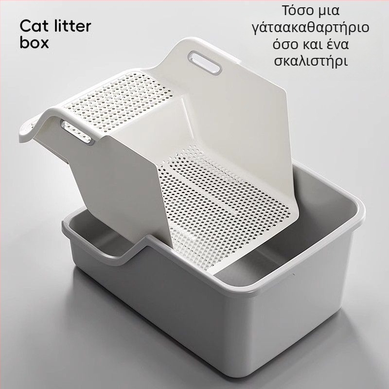 Τουαλέτα άμμου γάτας με ανοιχτό τύπο, τετράγωνης κατασκευής από PVC, μάρκα Hao mark