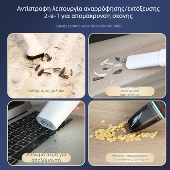 Φορητός χειροκίνητος απορροφητήρας αυτοκινήτου - 3.7V, 45W, 4500 Pa, ασύρματος, αυτονομία 120 λεπτών