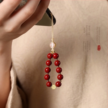 Μενταγιόν κινητού τηλεφώνου από πορφυρο-χρυσαφί άμμο, χειροποίητο πλέξιμο, γεωμετρικός σχεδιασμός