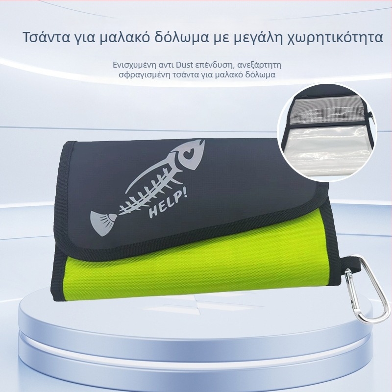 Τσάντα θαλάσσιου ψαρέματος με αδιάβροχη κατασκευή, μεγάλη χωρητικότητα, αφαιρούμενη θήκη για μαλακή δολώματα, από Oxford ύφασμα