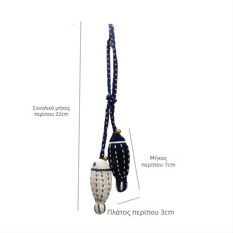 Μπρελόκ με κρεμαστό – λούτρινο γατάκι ραμμένο με χειροποίητο κέντημα, φούντα, στυλ Νοτιοανατολικής Ασίας (53280; λούτρινο; χειροποίητο κέντημα γάτας; φούντα)