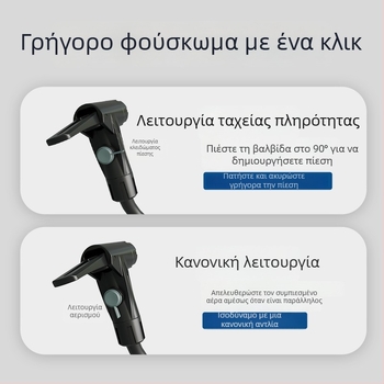 Διπλού κυλίνδρου αντλία ελαστικών με μετρητή πίεσης — χάλυβας άνθρακα, <80W, 30 L/min, 1–5 λεπτά λειτουργίας