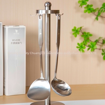 Σετ κουτάλα και σπάτουλα REVERE από ανοξείδωτο ατσάλι – 304 ανοξείδωτο ατσάλι, μοντέρνος μινιμαλιστικός σχεδιασμός, αντοχή σε υψηλές θερμοκρασίες, συμβατό με μη κολλητικά τηγάνια