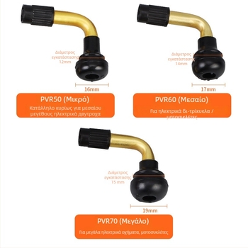 Βαλβίδα χωρίς εσωτερικό ελαστικό από καουτσούκ για μοτοσικλέτες, ηλεκτρικά οχήματα και αυτοκίνητα — Twist-On εγκατάσταση, βρετανικό άνοιγμα, κανονικό κέλυφος