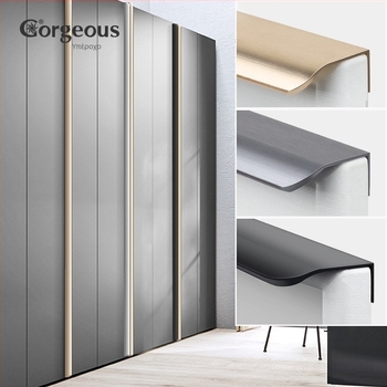 Λαβή καμπύλης από κράμα αλουμινίου, οξειδωμένη επιφάνεια, μοντέρνο στυλ απλότητας, για γκαρνταρόμπα, ντουλάπες και συρτάρια