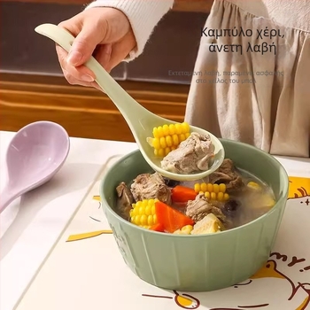 Κεραμικό κουτάλι σούπας με μακριά λαβή, Yousiju, Taizhou, μοντέρνο μινιμαλιστικό στυλ, αντιολισθητικό, ανθεκτικό στη θερμοκρασία, αντι-καψίματος