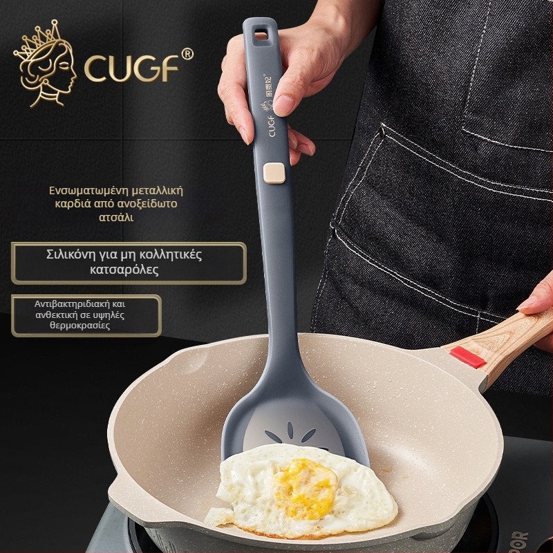 Σπάτουλα σιλικόνης για μαγείρεμα, κατάλληλη για τρόφιμα, ανθεκτική σε υψηλές θερμοκρασίες, μη κολλητική, με μακριά λαβή