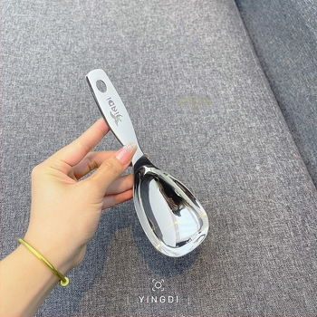 Κουτάλι σερβιρίσματος ρυζιού με κούφια λαβή από ανοξείδωτο ατσάλι, μοντέρνος μινιμαλιστικός σχεδιασμός, μοτίβο καρτούν, φινίρισμα καθρέφτη