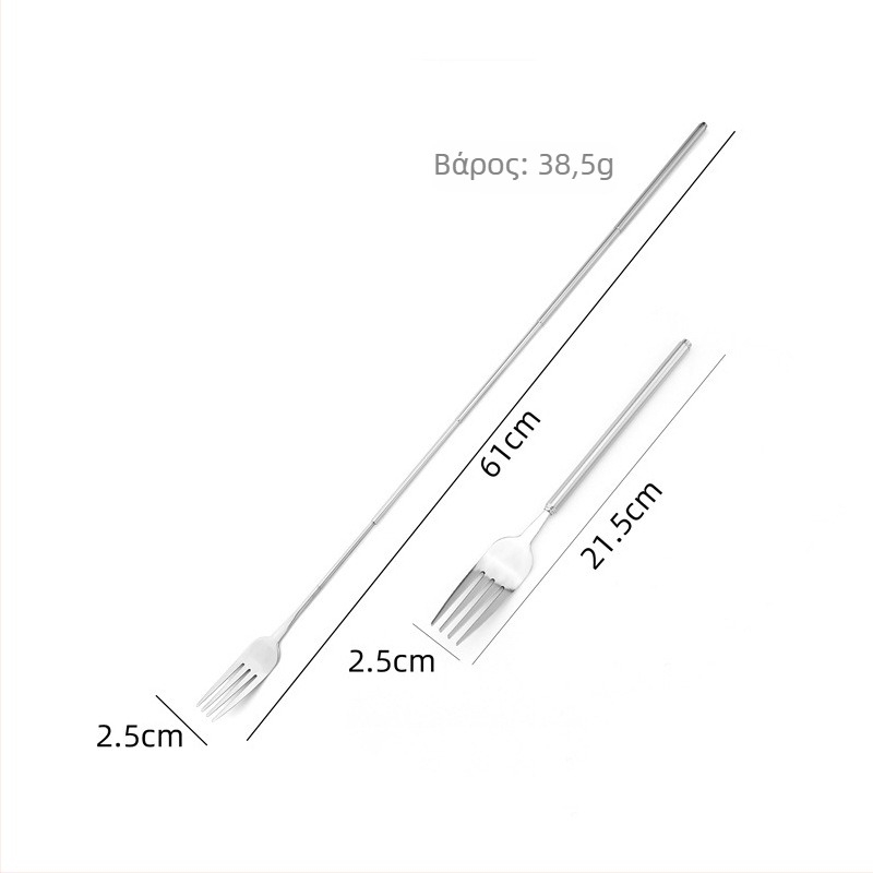 Αναδιπλούμενο πιρούνι από ανοξείδωτο ατσάλι με μακριά λαβή για δυτικό στιλ γεύματος; 304 ανοξείδωτος χάλυβας; φινίρισμα σε καθρέπτη; απλός σχεδιασμός; δυνατότητα εκτύπωσης λογότυπου.