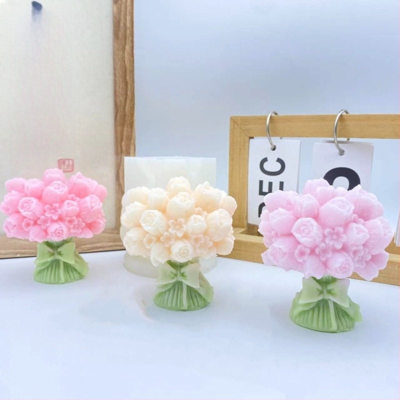 Καλούπι σιλικόνης για μπουκέτο από τουλίπες για DIY κεριά και ρητίνη