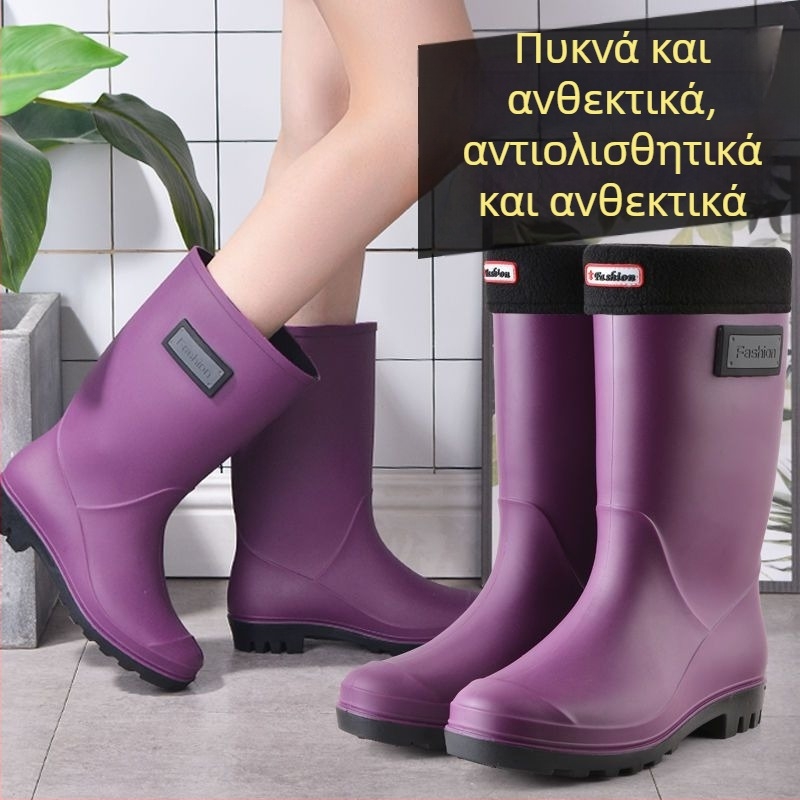 Γυναικείες γαλότσες βροχής, μεσαίου ύψους, PVC επάνω μέρος, White μάρκα, ενήλικες