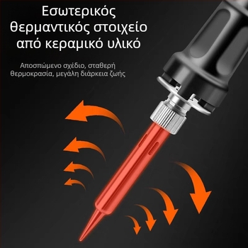 Ηλεκτρικό κολλητήρι συγκόλλησης 70W, ρυθμιζόμενη θερμοκρασία, ψηφιακή οθόνη, εσωτερική θέρμανση, 220V