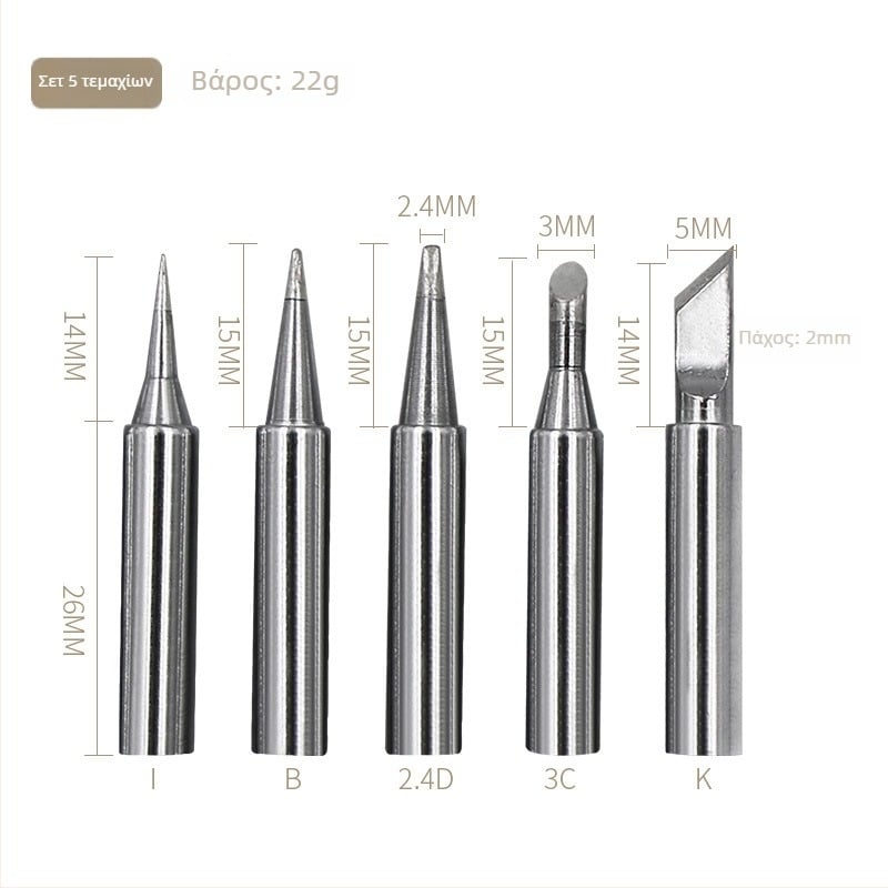 Κεφαλή συγκόλλησης χωρίς μόλυβδο, με ευθύ και καμπύλο άκρο, από χαλκό, για σταθμό συγκόλλησης 936