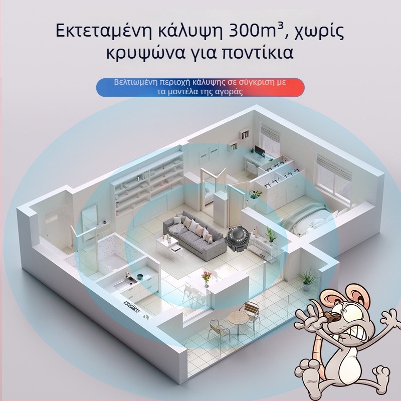 Εσωτερικός υπερηχητικός απωθητής παρασίτων 360°, μοντέλο D217, 220V, 25–65 kHz, 3W, κυλινδρικός σχεδιασμός