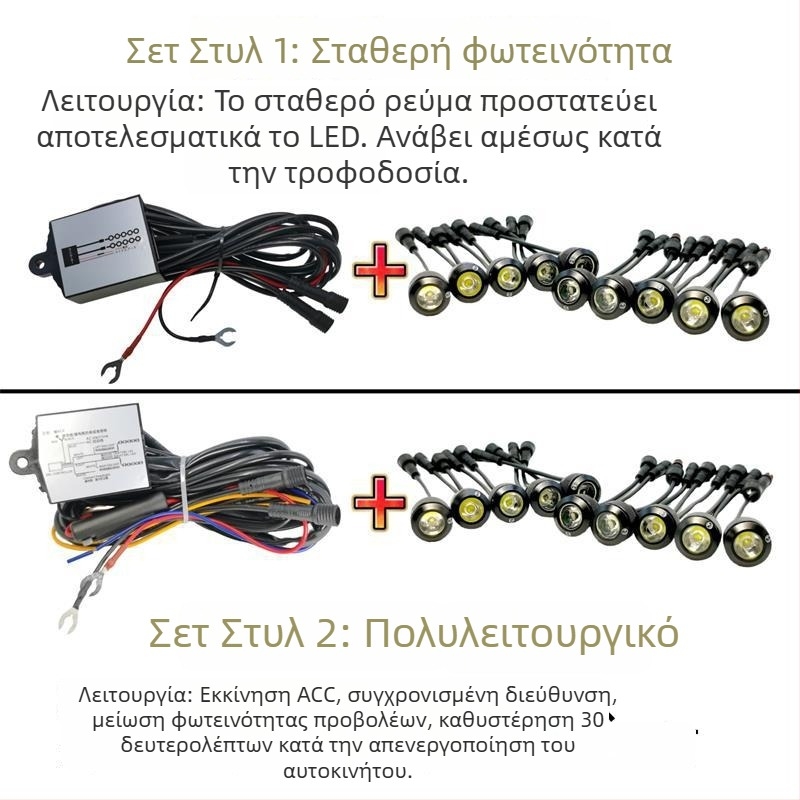 Γενικής χρήσης Eagle Eye LED φως ημέρας, υψηλή φωτεινότητα, αδιάβροχο, υψηλής ισχύος, κίτρινο προειδοποιητικό φως