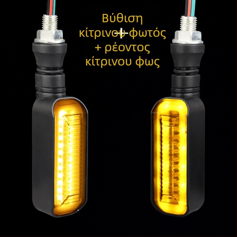 LED φανάρι σήματος στροφής για ηλεκτρικό δίκυκλο με μακριά λαβή και διαδοχικό δείκτη (ZXD-03, 2W, 12V, 4000, 10000h)