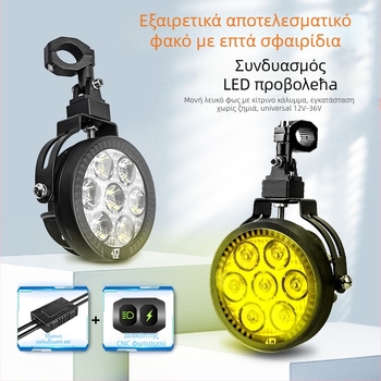 Φανάρι LED μοτοσικλέτας 9005 - 120W, 12000 lm, 12-36V, κράμα αλουμινίου, ανθεκτικό στη σκόνη και στο νερό, Α+ βαθμού συμβατότητα με το 98% μοντέλων